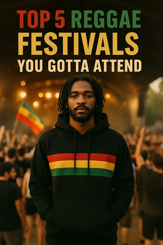 "Festival crowd with model wearing Reggae Lime Black Rasta Hoodie"