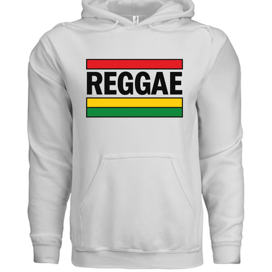Reggae hoodie with red, gold, and green Rasta design