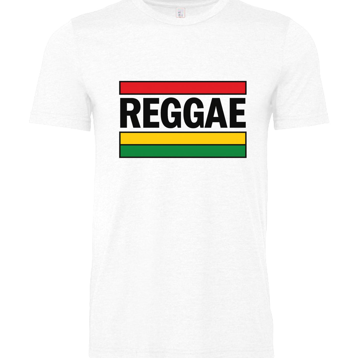 Reggae Lime unisex t-shirt with Rasta-inspired design in red, gold, and green